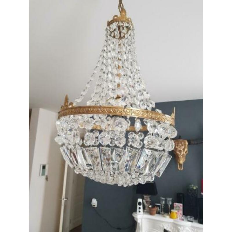 Antieke kristallen hanglamp