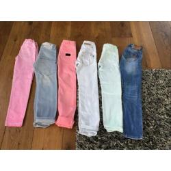 Stoere set pakket 6 jeans spijker broeken skinny 134 140