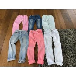 Stoere set pakket 6 jeans spijker broeken skinny 134 140