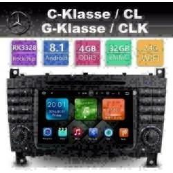 Mercedes C-Klasse CLK radio navigatie android 8.1 wifi dab+