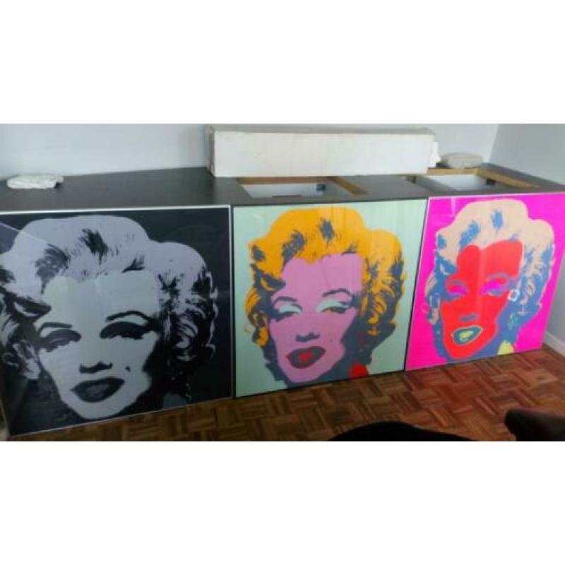 3x Marilyn Monroe - Andy Warhol ingekaderd