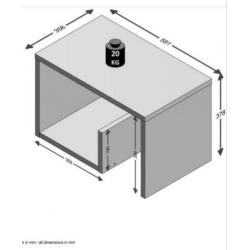 Witte bijzettafel met glasplaat