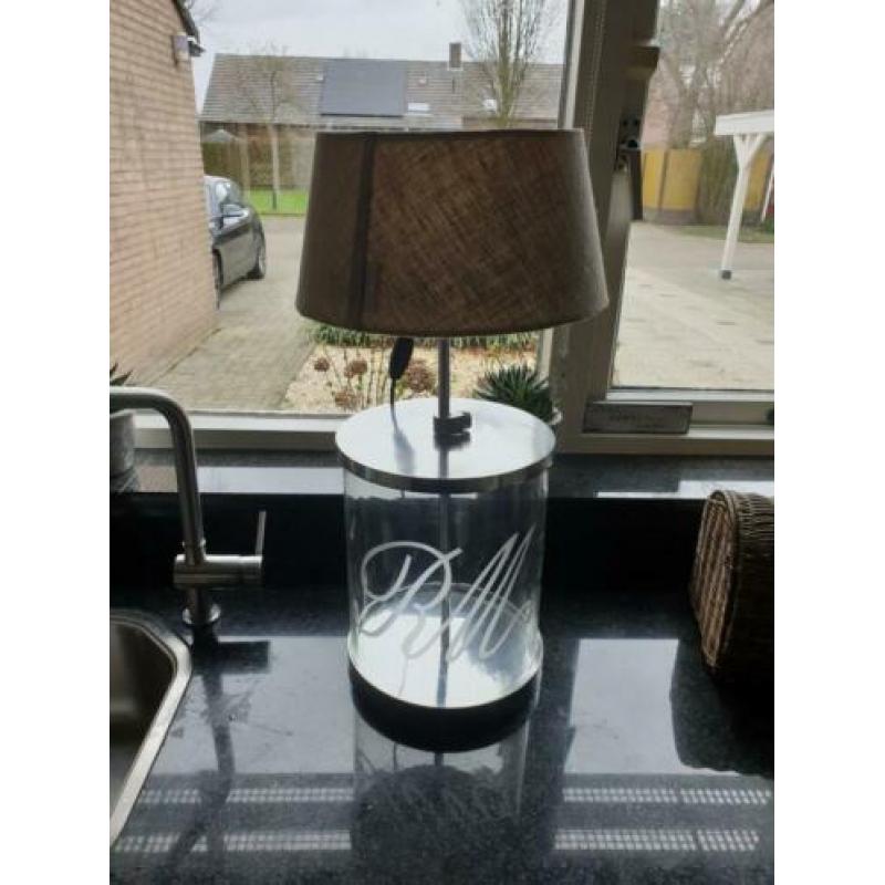 Riviera maison glass display lamp met RM kap