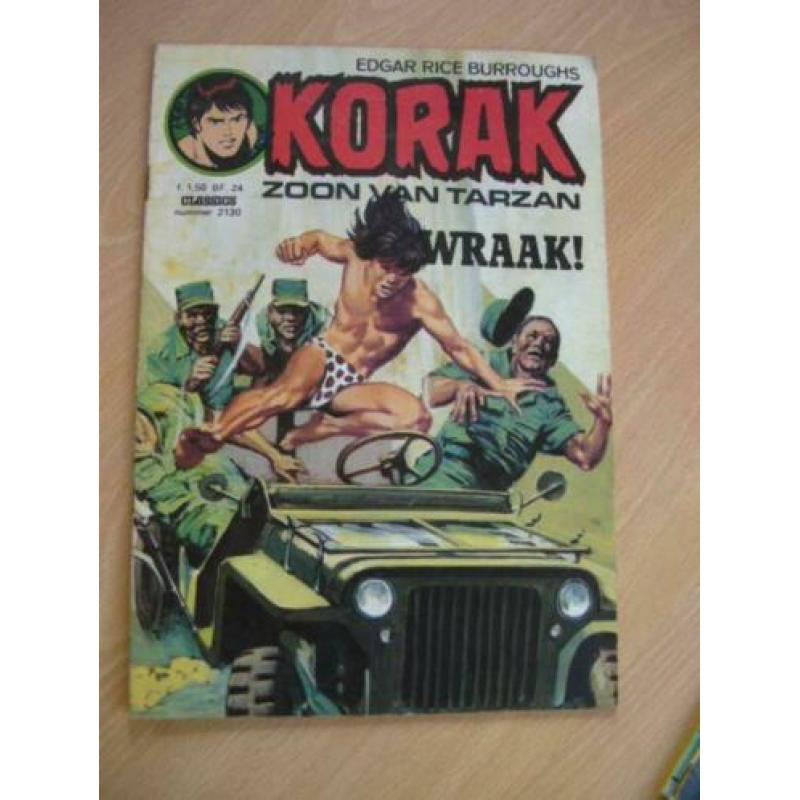 Korak, de zoon van Tarzan, 9 comics jaren 70. In goede staat