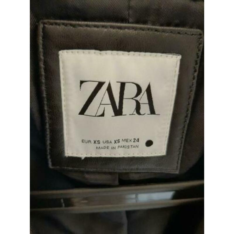 Zara echt lederen bikerjas maat XS (34)