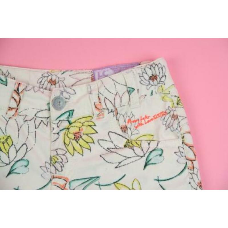 zgan LCKR short korte broek ecru met bloemenprint mt 110/116