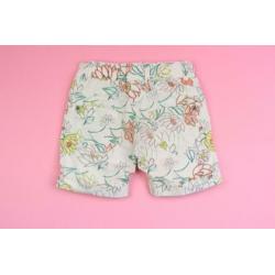 zgan LCKR short korte broek ecru met bloemenprint mt 110/116