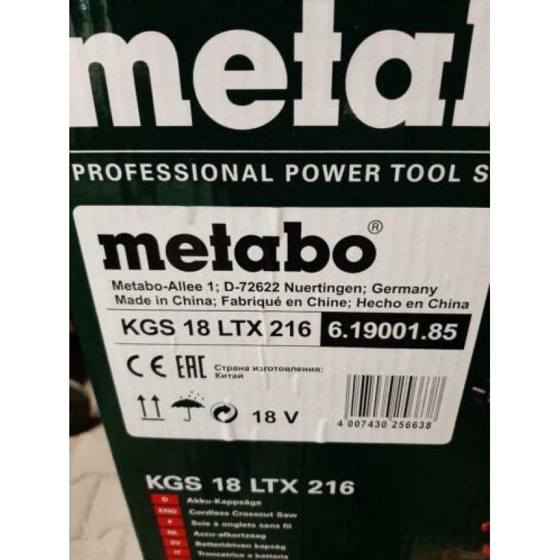 Metabo KGS 18 LTX 216 Accu Afkortzaag NIEUW!