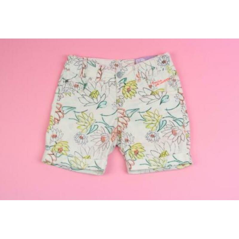 zgan LCKR short korte broek ecru met bloemenprint mt 110/116