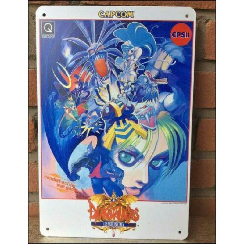 DARKSTALKERS Capcom Metalen wandbord poster retro arcade