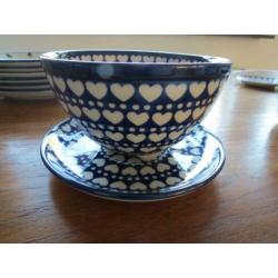 Bunzlau servies, berry bowl, decor Blue Valentine