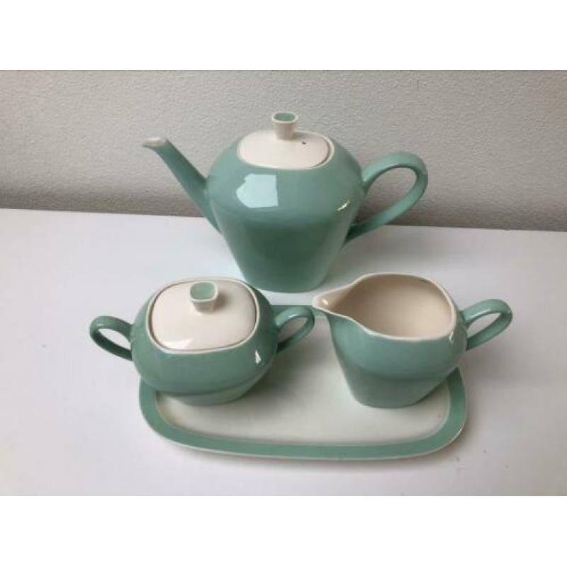 Pastel regout groen theeservies Petrus regout servies