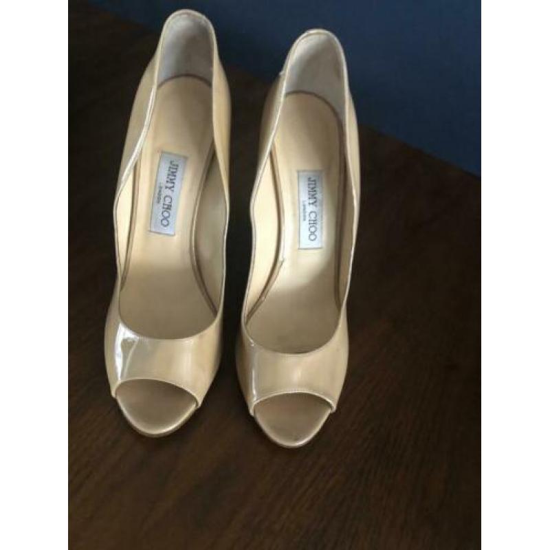 Jimmy Choo nude sleehak pump 41 goud