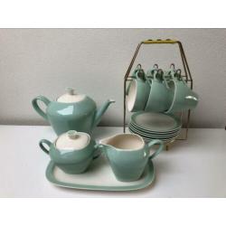 Pastel regout groen theeservies Petrus regout servies