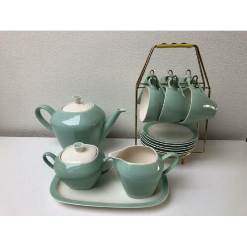 Pastel regout groen theeservies Petrus regout servies