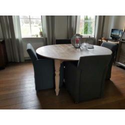 eiken tafel ovaal onbehandeld