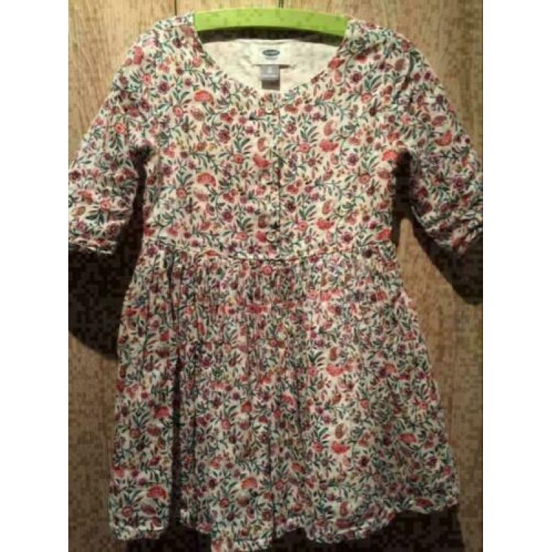 Old navy floral jurk, maat: 110/116