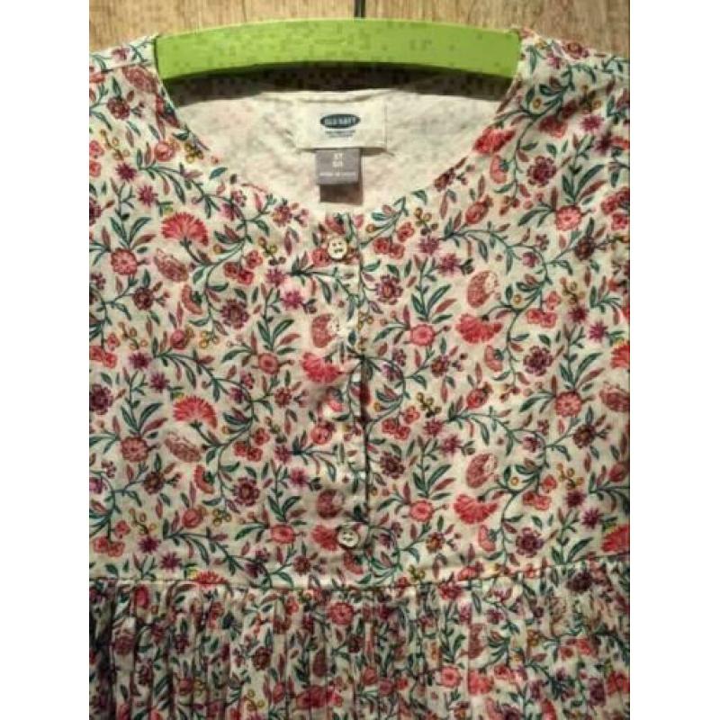 Old navy floral jurk, maat: 110/116