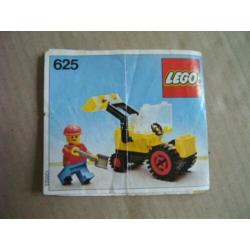 Lego set 625, tractor met voorlader, met bouwboekje