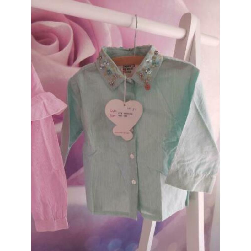 Mimpi blouse top groen pastel maat 104 NIEUW lente zomer