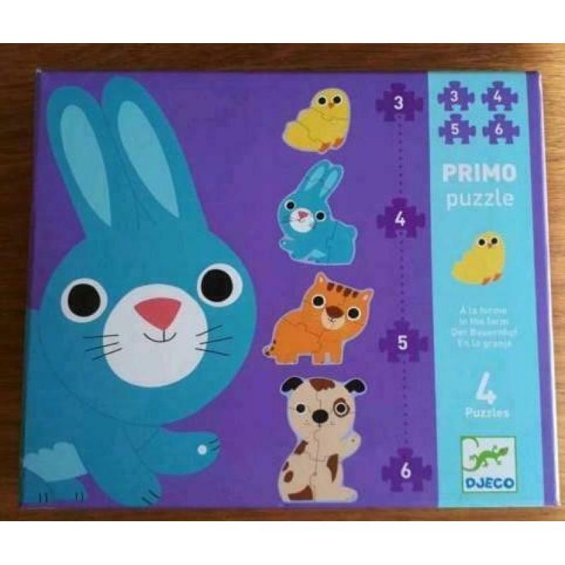 Leuke Djeco dieren puzzels 3, 4, 5 en 6 stukjes 2+