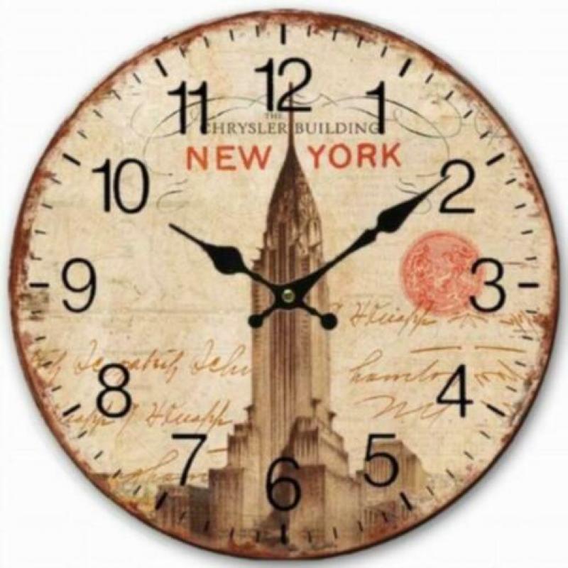 Houten wandklok New York 30 cm