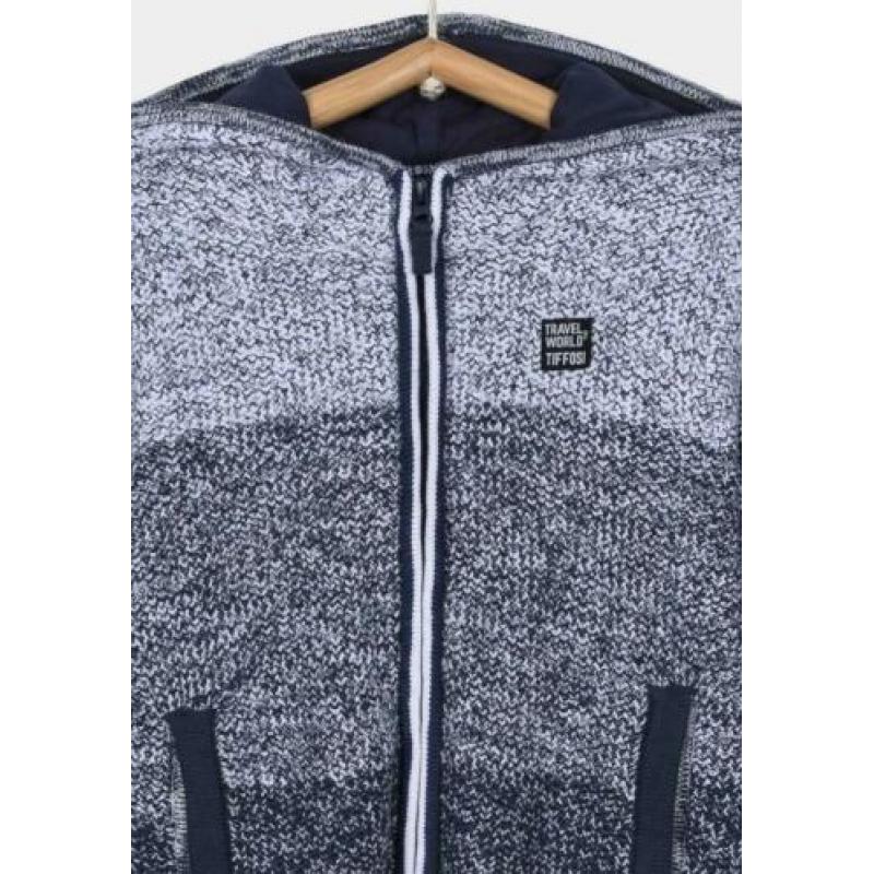 Nieuw Tiffosi vest cardigan Kelvin blauw wit maat 176/XS