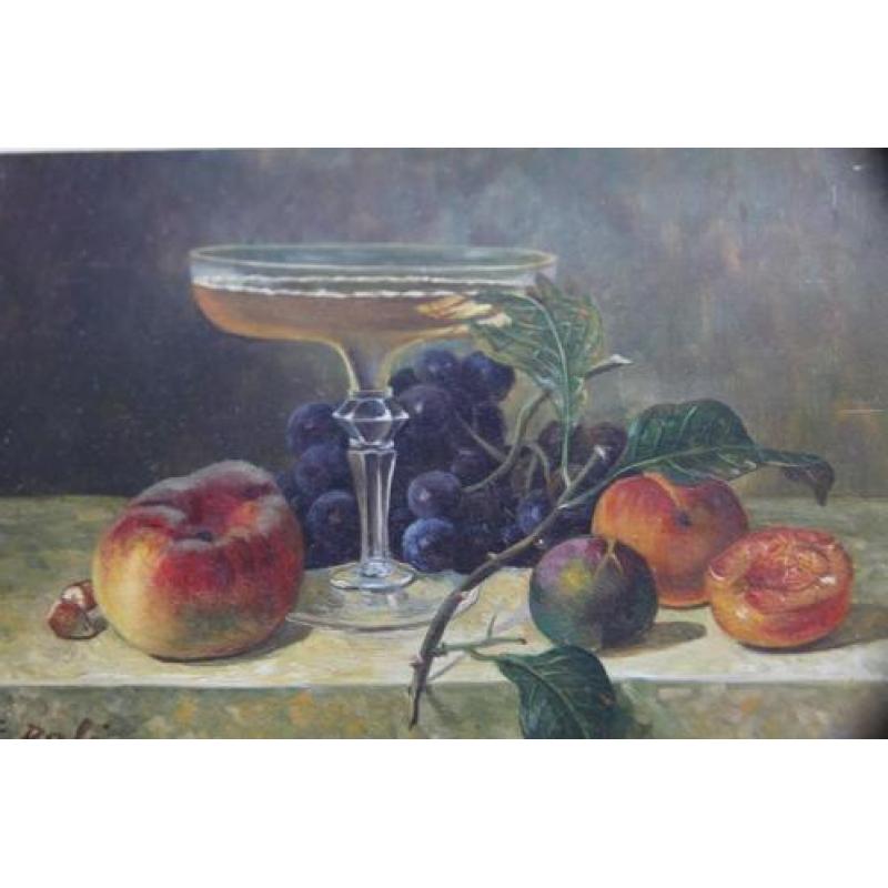 E.Dali Gevarieerd Fruit Stilleven/ Wijn Bokaal o.a.Appel