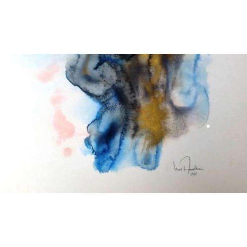 Max Appelboom-Abstracte afbeelding-Gesigneerde Aquarel-1965