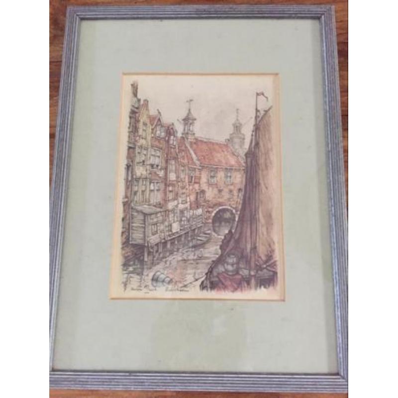 Schilderijtjes Rotterdam van oa Anton Pieck