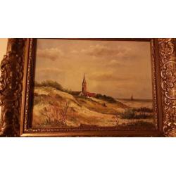 Schilderij Coumou "Kerk in de duinen"