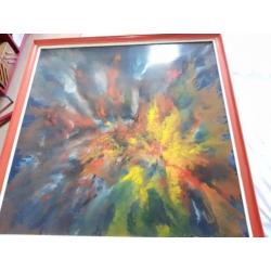 abstract schilderij gesigneerd wulf