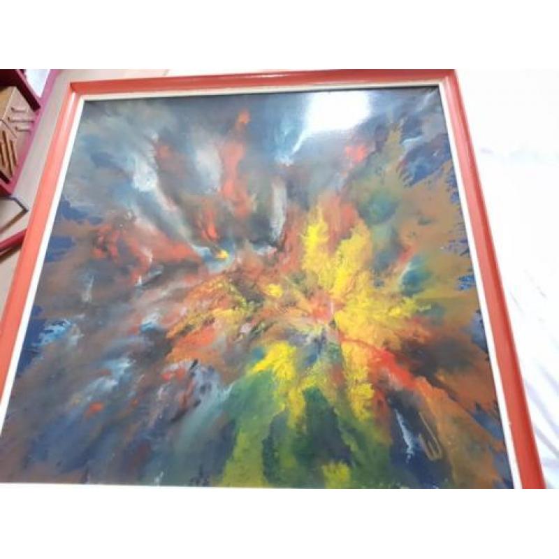 abstract schilderij gesigneerd wulf