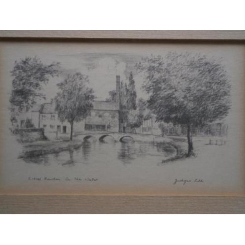 BOURTON on the Water, (Eng), gesigneerde tekening