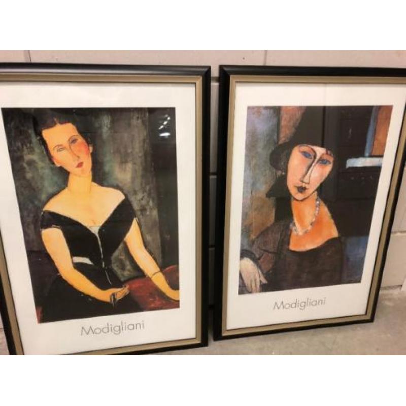 2 klassiek modern abstract ingelijste Modigliani posters