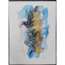 Max Appelboom-Abstracte afbeelding-Gesigneerde Aquarel-1965