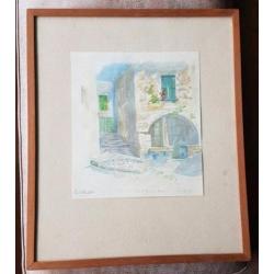 Aquarel Thalé HULST Saint Paul de Vence 1953