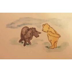 Originele Aquarel Winnie de Pooh Poeh en Iejoor.