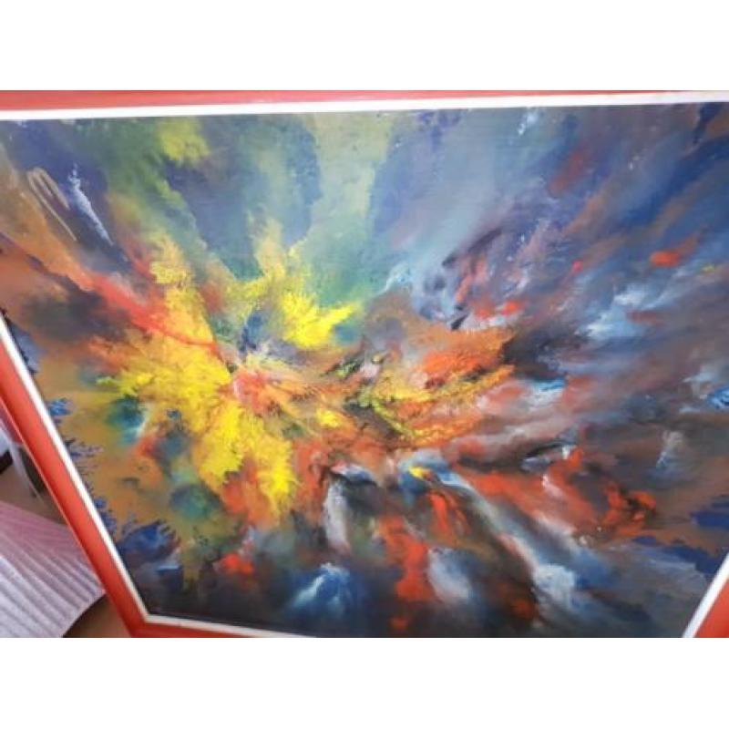 abstract schilderij gesigneerd wulf