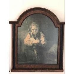 Schilderij Rembrandt meisje met de bezem sober brocant