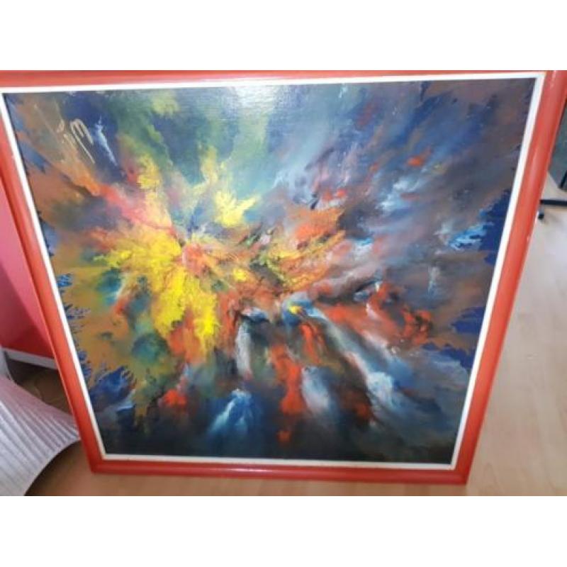 abstract schilderij gesigneerd wulf