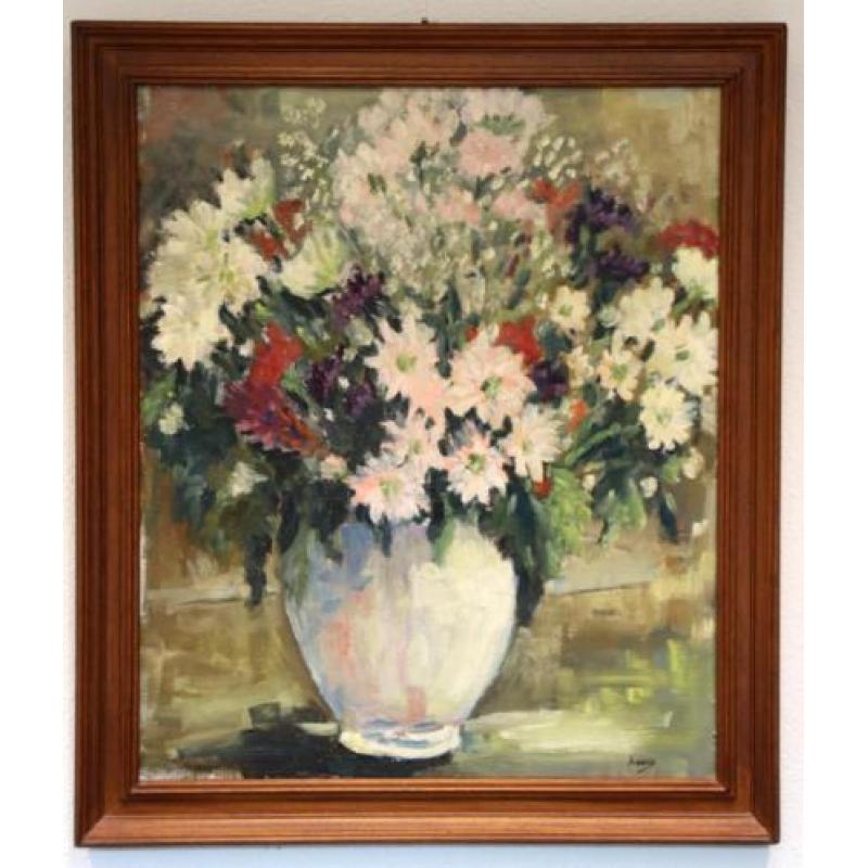 Prachtig kleurrijk schilderij, bloemen, Hollandse school.