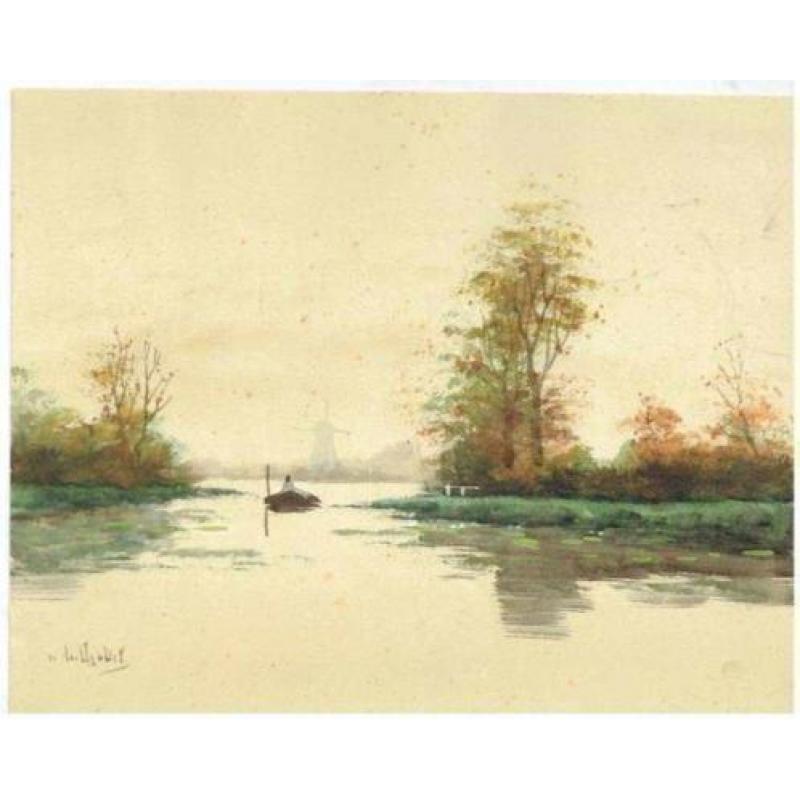 Willem Cornelis Rip (1856-1922)-2 aquarellen