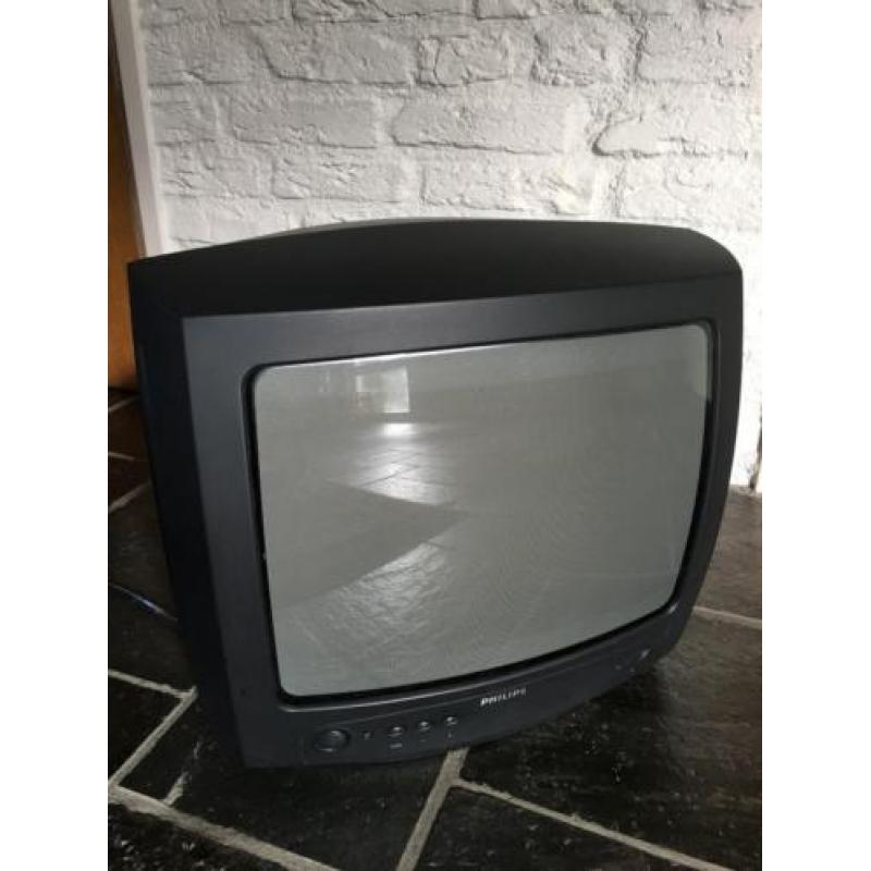 14 inch draagbare beeldbuis televisie, Philips.