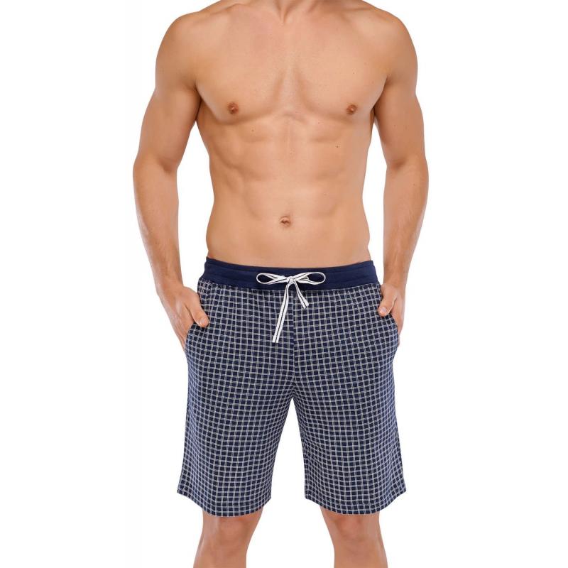 Blauw geruite bermuda short Schiesser